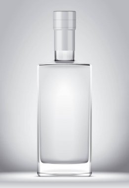 Cam şişe maketi. Folyo versiyonu ile