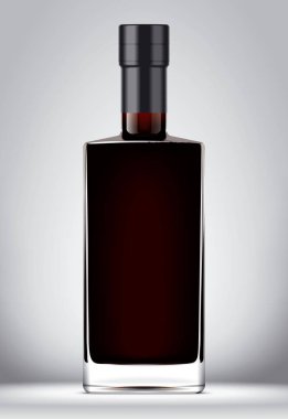 Cam şişe maketi. Folyo versiyonu ile