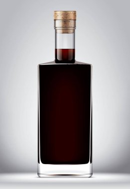 Cam şişe maketi. Mantar versiyonu ile