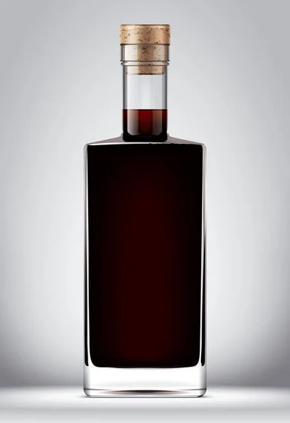 Una Maqueta Botellas Vidrio Con Versión Corcho — Foto de Stock