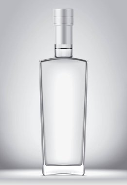 Cam şişe maketi. Folyo versiyonu ile