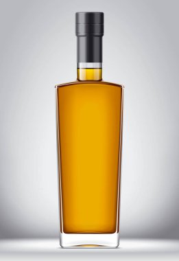 Cam şişe maketi. Folyo versiyonu ile