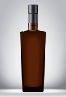 Cam şişe maketi. Folyo versiyonu ile