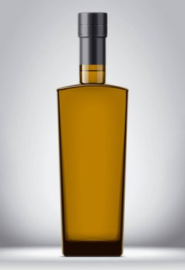 Cam şişe maketi. Folyo versiyonu ile