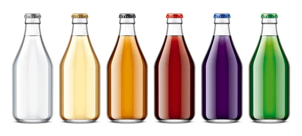 Botellas Vidrio Maqueta Ilustración Detallada — Foto de Stock