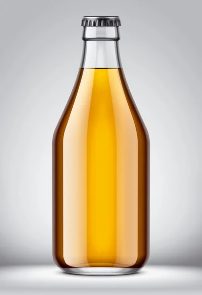 Glass Beer Bottle Mockup Detailed Illustration — Stock Photo, Image