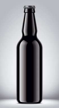 Cam şişe mockup. Detaylı çizim