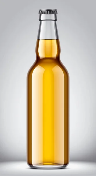 Glass Beer Bottle Mockup Detailed Illustration — Stock Photo, Image