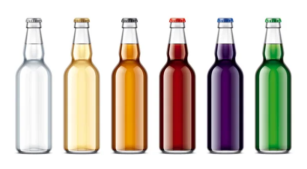 Botellas Vidrio Maqueta Ilustración Detallada — Foto de Stock