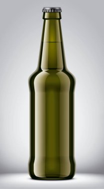 Cam şişe mockup. Detaylı çizim