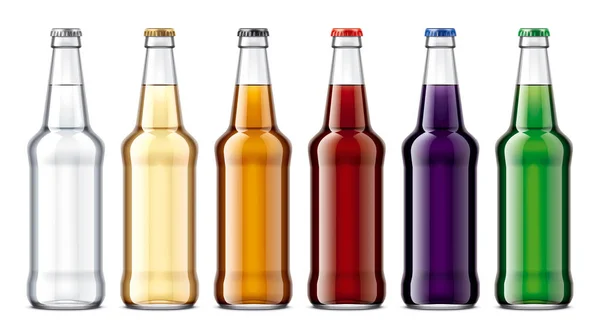 Glasflaskor Mockup Detaljerad Illustration — Stockfoto