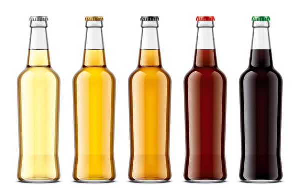 Glas Ölflaskor Mockup Detaljerad Illustration — Stockfoto