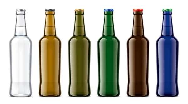 Colored Glass Bottles Mockup Detailed Illustration — Stock Photo, Image