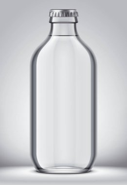 Cam şişe mockup. Detaylı çizim