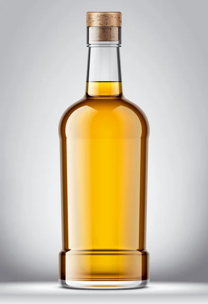 Glass bottle mockup. Cork version. Detailed illustration.