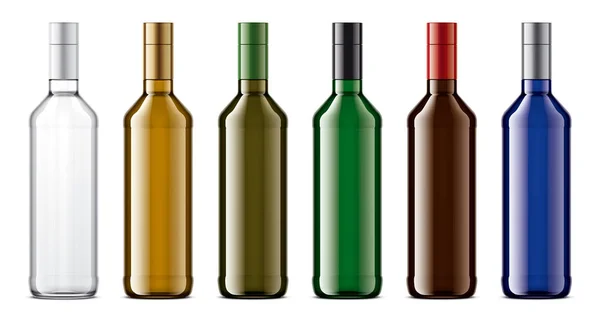 色付きのガラス瓶のモックアップ 詳細なイラスト — ストック写真