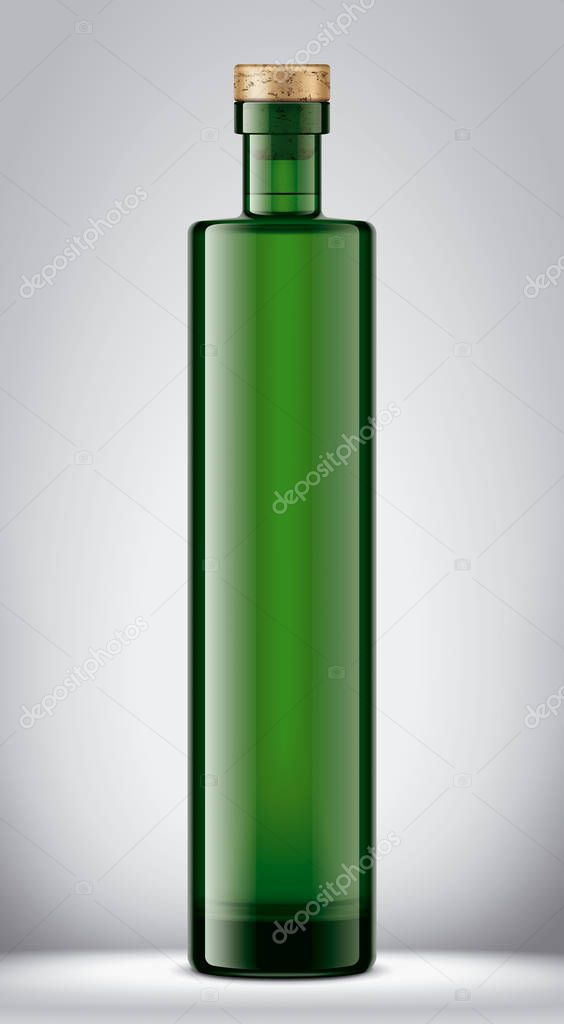 Glass bottle mockup. Detailed illustration