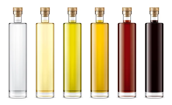 Mockup Bottiglie Vetro Olio Salse — Foto Stock