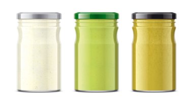 Soslu Cam Kavanoz, Hardal, Wasabi, Yabanturpu. 