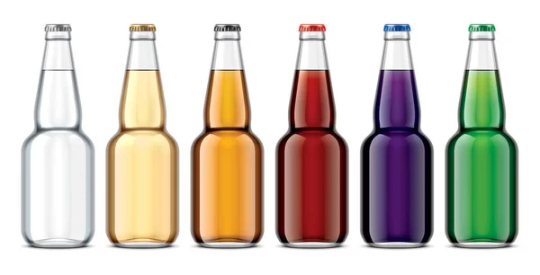 Set Glasflaskor För Juice Eller Läsk — Stockfoto