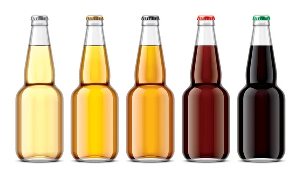 Набір Скляних Пляшок Пива — стокове фото