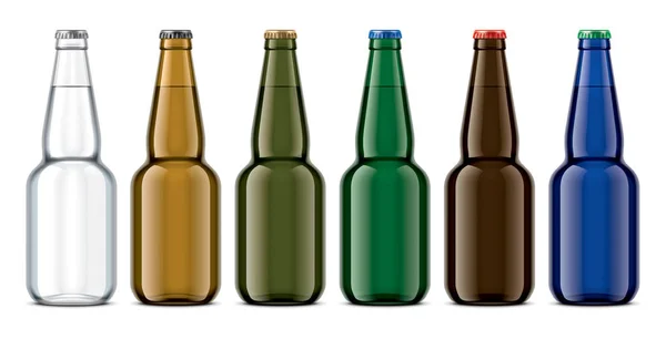 Set Colored Glass Bottles — Stock Photo, Image