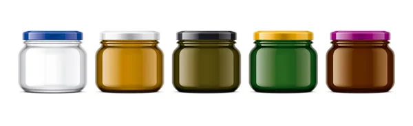 Set Colored Glass Jar — Stock Photo, Image