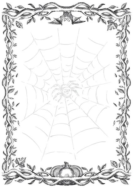 Halloween Frame Illustration Faite Main — Image vectorielle