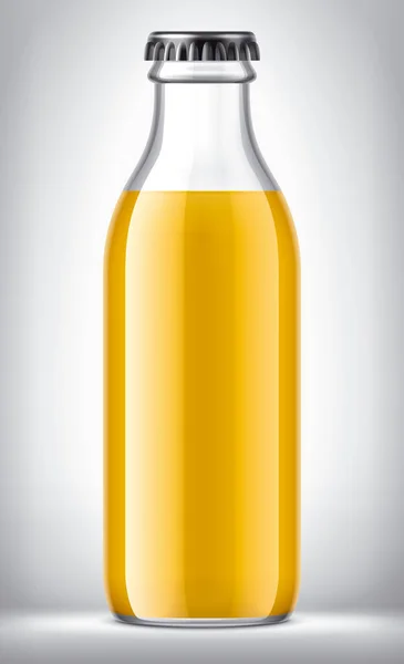 Bottiglia Vetro Con Succo Arancia Sfondo — Foto Stock
