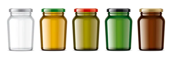 カラーガラス瓶のセット — ストック写真