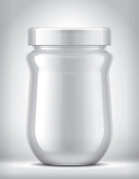 Jar Kaca Dengan Makanan Susu Latar Belakang — Stok Foto