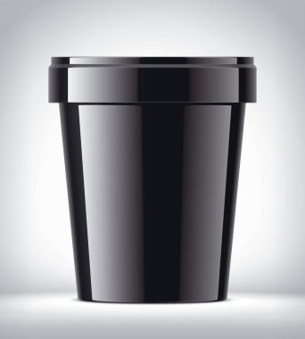 Arka planda plastik dondurma kupası. Parlak sürüm. 