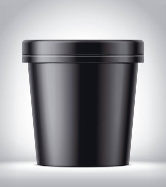 Arka planda plastik dondurma kupası. Matt sürümü. 