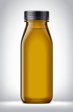 Arkaplanda plastik şişe. 