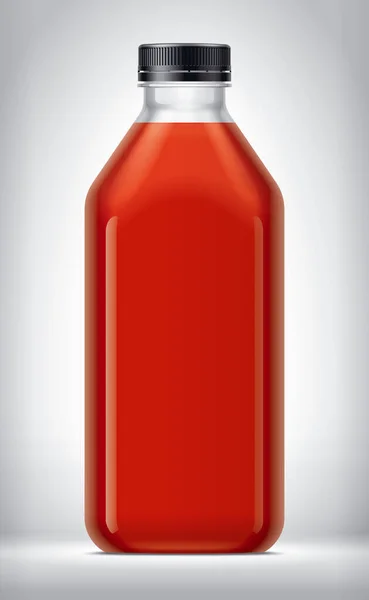 Plastic Bottle Background Tomato Juice — Stock Photo, Image