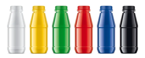 Set Botellas Plástico Colores Versión Transparente — Foto de Stock
