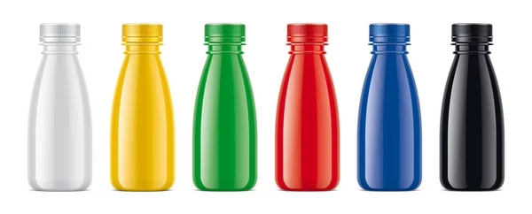 Set Colored Plastic Bottles Non Transparent Version — Stock Photo, Image