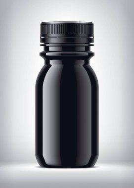 Arkaplanda plastik şişe. 