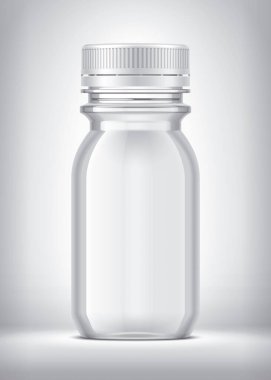 Arkaplanda plastik şişe. 