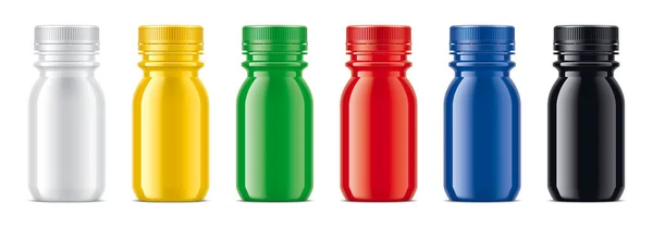 Set Botellas Plástico Colores Versión Transparente — Foto de Stock