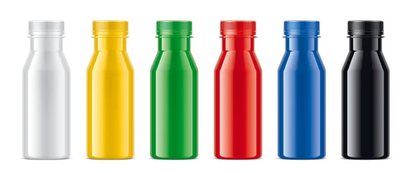 Set Colored Plastic Bottles Non Transparent Version — Stock Photo, Image