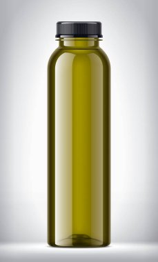 Arkaplanda plastik şişe. 