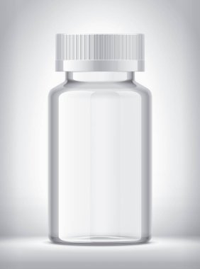 Arka planda tıbbi şişe. 