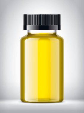 Arka planda tıbbi şişe. 