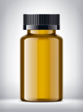 Arka planda tıbbi şişe. 