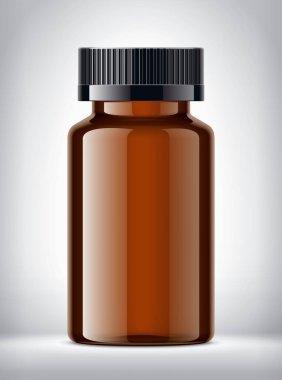 Arka planda tıbbi şişe. 