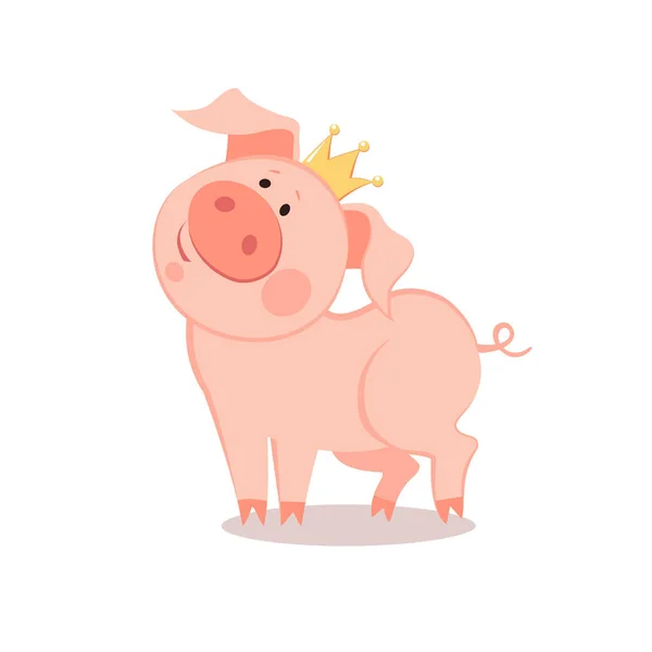 어린 왕자 돼지 만화. 돼지의 해입니다. 중국 새 해 — 스톡 벡터