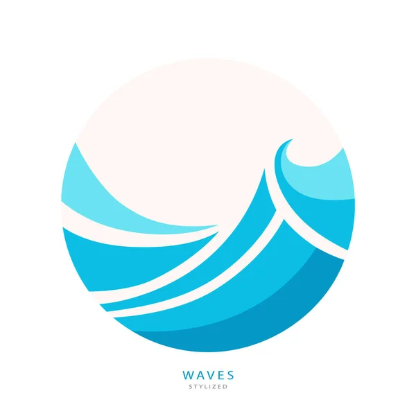 Water Wave Logo design abstrait. Cosmétiques Surf Sport — Image vectorielle