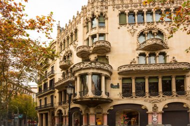 Barcelona, İspanya 'da sokak manzarası
