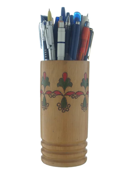 Vidro Decorativo Madeira Decorado Com Ornamento Colorido Preenchido Com Várias — Fotografia de Stock